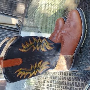 Womens Western Boots/ Navy and Brown